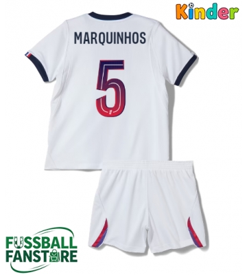 Paris Saint-Germain Marquinhos #5 Replik Auswärtstrikot Kinder 2026-27 Kurzarm (+ Kurze Hosen)